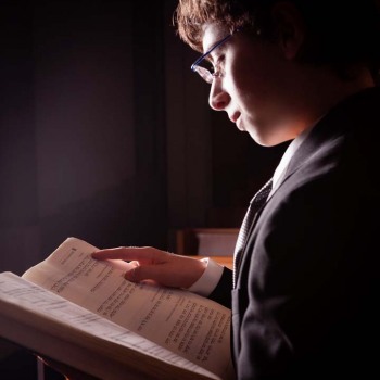 Reading Torah at bar mitzvah