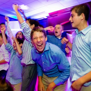Jubilant boys at bat mitzvah