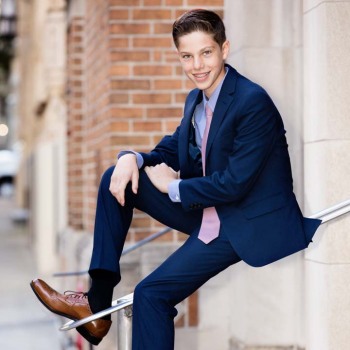 Outdoor portrait of bar mitzvah celebrant
