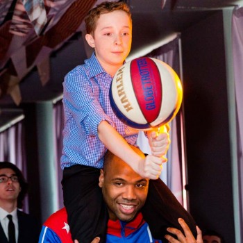 Making an entrance with Harlem Globetrotters