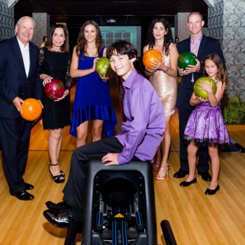 Family bar mitzvah bowling