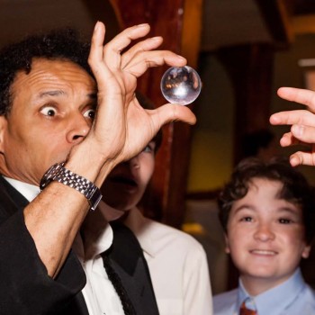 Bar mitzvah magician catches bubble