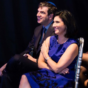 Smiling at bar mitzvah toasts