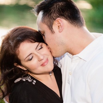 Nuzzling the new fiancee