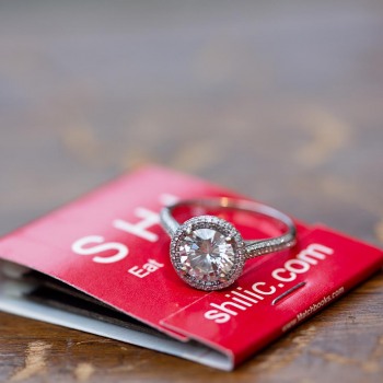 Engagement ring with memento of where we said yes
