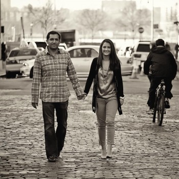 Newly engaged on NYC street