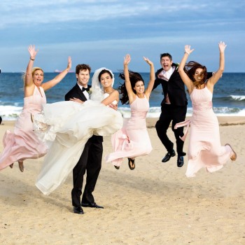 Wedding party on the beach