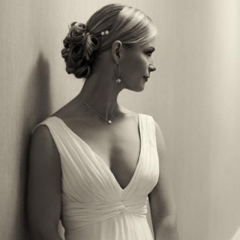 Sepia portrait of the bride