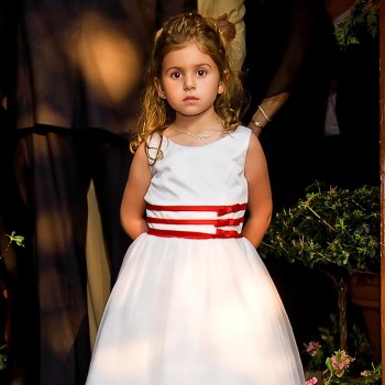 Beautiful flower girl in dappled sunlight