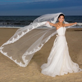 Bridal portrait on beach