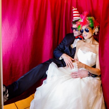 Candid wedding portrait at reception