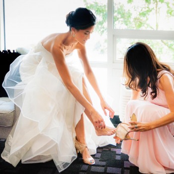 Helping the bride get ready