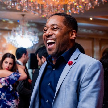 Laughing  wedding guest