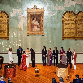 Suits and saris at Brooklyn wedding