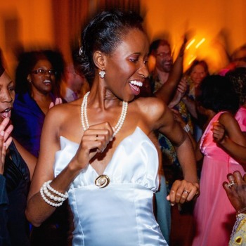 Bride  dancing with her family