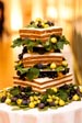 Carrot cake wedding cake with grapes and figs